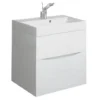 Crosswater - Glide II Vanity Unit And Basin - White Gloss - 3 Size Options -Modern Bathroom Shop glideiiwhite50l
