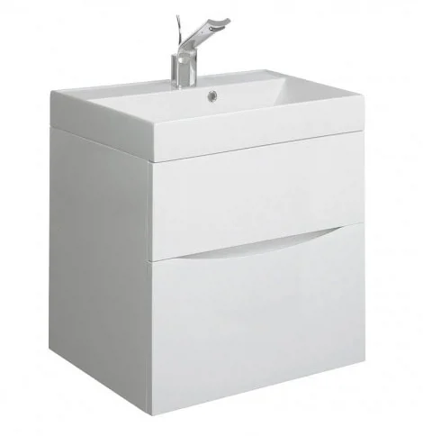 Crosswater - Glide II Vanity Unit And Basin - White Gloss - 3 Size Options 3 Crosswater - Glide II Vanity Unit And Basin - White Gloss - 3 Size Options