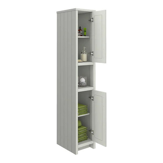Chatsworth Traditional Grey Tall Cabinet With Matt Black Handles 3 Chatsworth Traditional Grey Tall Cabinet With Matt Black Handles