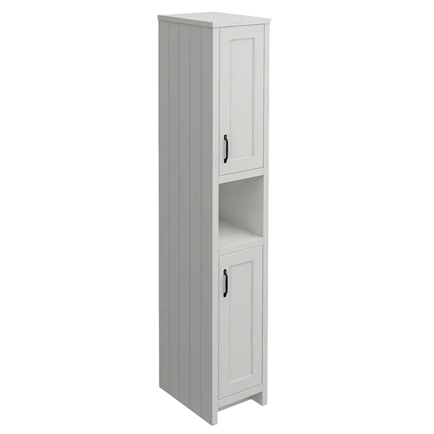 Chatsworth Traditional Grey Tall Cabinet With Matt Black Handles 4 Chatsworth Traditional Grey Tall Cabinet With Matt Black Handles - Image 2
