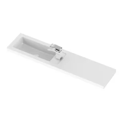 Hudson Reed 1100 X 255mm Slimline Polymarble Basin 1TH -Modern Bathroom Shop hudsonreed1100x255mmslimlinepolymarblebasin1thl