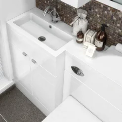 Hudson Reed 1105 X 360/260mm L-Shaped Full Depth Basin -Modern Bathroom Shop hudsonreed1105mmlshapedfulldepthbasind1