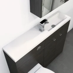 Hudson Reed 1200 X 255mm Slimline Polymarble Basin 1TH 7 Hudson Reed 1200 X 255mm Slimline Polymarble Basin 1TH -Modern Bathroom Shop hudsonreed1200x255mmslimlinepolymarblebasin1th d1