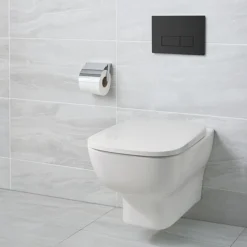 Ideal Standard Studio Echo Toilet + Concealed WC Cistern With Wall Hung Frame (Black Flush Plate) -Modern Bathroom Shop issetb2 l