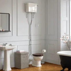 Ideal Standard Waverley High Level Toilet -Modern Bathroom Shop iswavhl l