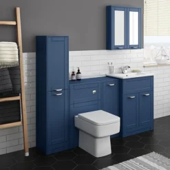 Keswick Blue 300mm Traditional Single Door Storage Unit -Modern Bathroom Shop kesblu1d d1