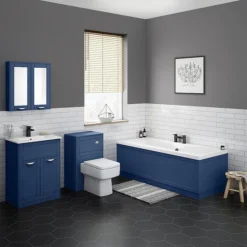 Keswick Blue 600mm Traditional Wall Hung 2 Door Mirror Cabinet -Modern Bathroom Shop kesblu2dm d1