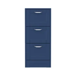 Keswick Blue 350mm Traditional 3 Drawer Storage Unit -Modern Bathroom Shop kesblu3d d2