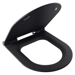 BagnoDesign Koy Matt Black Rimless Wall Hung Toilet With Soft Close Seat -Modern Bathroom Shop koy320mb d2