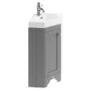Old London Corner Vanity Unit - Storm Grey - 595mm With Brushed Nickel Handle -Modern Bathroom Shop lof209nl