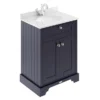 Old London 600mm Cabinet & Single Bowl White Marble Top - Twilight Blue -Modern Bathroom Shop lof322 l