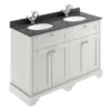 Old London 1200mm Cabinet & Double Bowl Black Marble Top - Timeless Sand -Modern Bathroom Shop lof463 l1