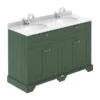 Old London 1200mm Cabinet & Double Bowl White Marble Top - Hunter Green 2 Old London 1200mm Cabinet & Double Bowl White Marble Top - Hunter Green -Modern Bathroom Shop lof864 l