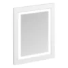 Burlington Framed 60 Mirror With LED Illumination - Matt White -Modern Bathroom Shop m6mw l