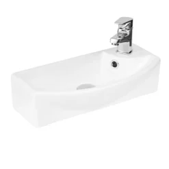 Arezzo Matt Green 450mm 1TH Wall Hung Cloakroom Vanity Unit -Modern Bathroom Shop mattgreenbasinlh