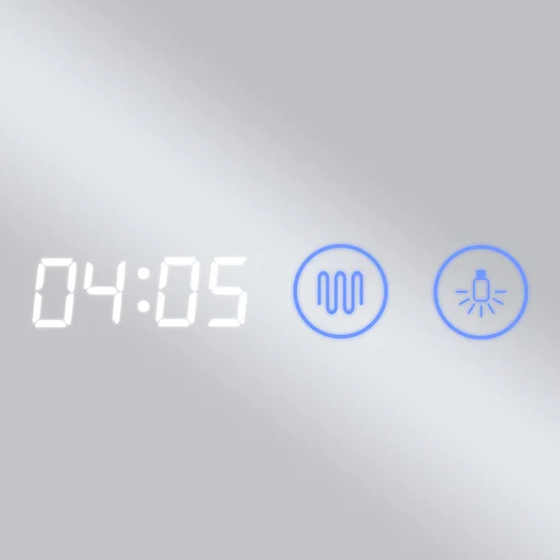 Toreno 700x500mm LED Illuminated Mirror Inc. Anti-Fog, Digital Clock & Touch Sensor 5 Toreno 700x500mm LED Illuminated Mirror Inc. Anti-Fog, Digital Clock & Touch Sensor - Image 3