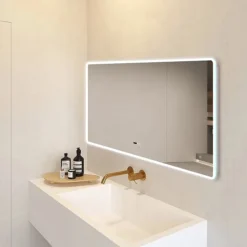 Toreno 1200 X 600mm Bluetooth LED Illuminated Mirror Inc. Anti-Fog, Shaver Socket & Touch Sensor -Modern Bathroom Shop mir024 d4