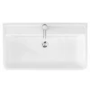 Monza Wall Hung 2 Drawer Vanity Unit W. Chrome Handles W800 X D450mm -Modern Bathroom Shop monza800wallhung2drawervanityunitwithbasindetail2