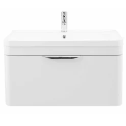 Monza 800 Wall Mounted Vanity Unit Incl. Side Cabinet (Gloss White With Chrome Handles) -Modern Bathroom Shop monza800wallmountedvanitypackd2