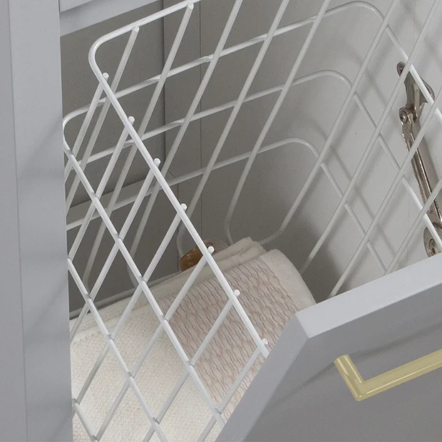 Montrose Dove Grey Laundry Unit With Brushed Brass Handle 3 Montrose Dove Grey Laundry Unit With Brushed Brass Handle