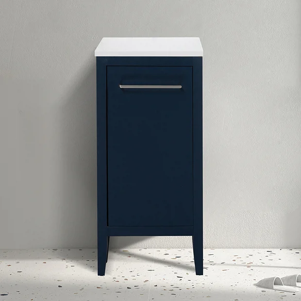 Montrose Indigo Blue Laundry Unit With Chrome Handle 3 Montrose Indigo Blue Laundry Unit With Chrome Handle