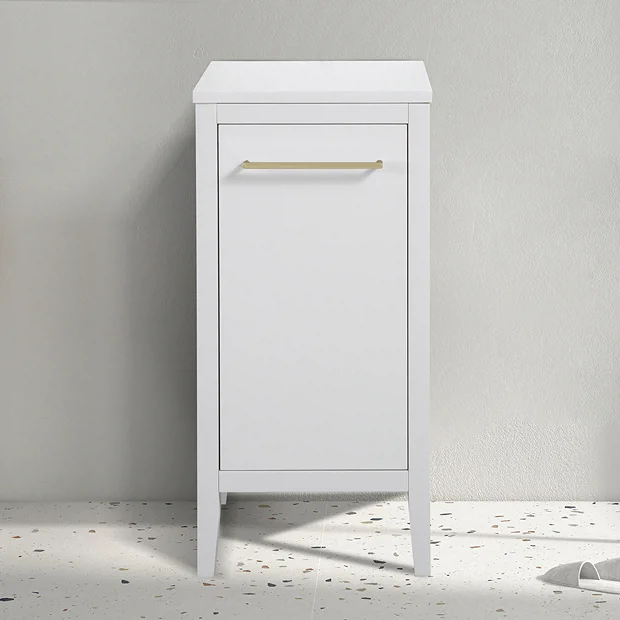 Montrose White Laundry Unit With Brushed Brass Handle 3 Montrose White Laundry Unit With Brushed Brass Handle