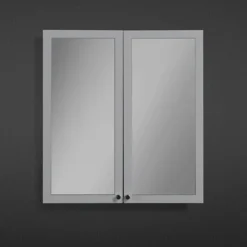 Montrose 600mm Dove Grey Mirrored Cabinet With Chrome Handles -Modern Bathroom Shop mtmrmgcp d1