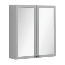 Montrose 600mm Dove Grey Mirrored Cabinet With Chrome Handles -Modern Bathroom Shop mtmrmgcp l
