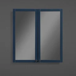 Montrose 600mm Indigo Blue Mirrored Cabinet With Chrome Handles -Modern Bathroom Shop mtmrmicp d1
