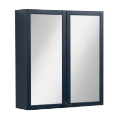 Montrose 600mm Indigo Blue Mirrored Cabinet With Chrome Handles -Modern Bathroom Shop mtmrmicp l2