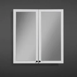 Montrose 600mm White Mirrored Cabinet With Matt Black Handles 7 Montrose 600mm White Mirrored Cabinet With Matt Black Handles -Modern Bathroom Shop mtmrmwmb d2