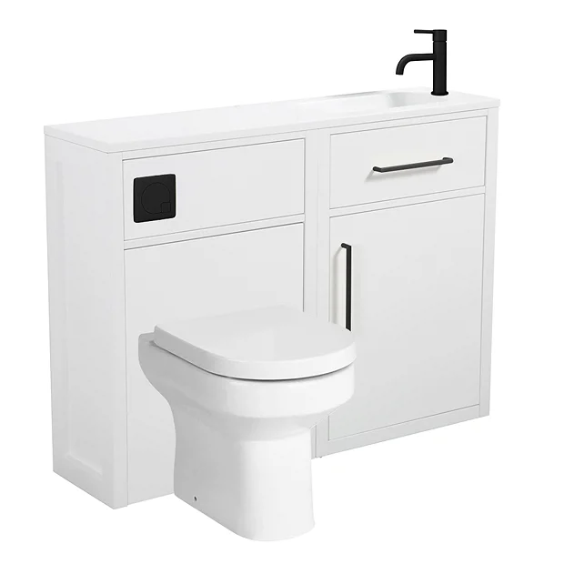 Montrose White Combination Vanity And WC Unit With Matt Black Handles And Flush 4 Montrose White Combination Vanity And WC Unit With Matt Black Handles And Flush - Image 2