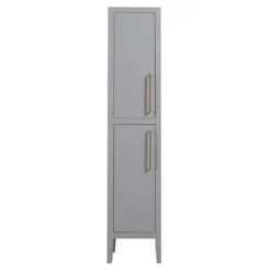 Montrose Dove Grey Tall Storage Unit With Brushed Brass Handles -Modern Bathroom Shop mtumgbb d1