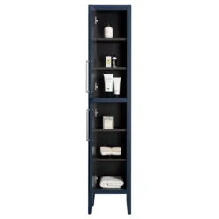 Montrose Indigo Blue Tall Storage Unit With Chrome Handles