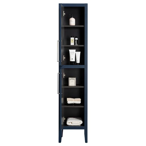 Montrose Indigo Blue Tall Storage Unit With Chrome Handles 3 Montrose Indigo Blue Tall Storage Unit With Chrome Handles