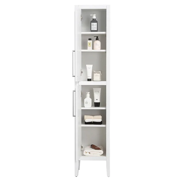 Montrose White Tall Storage Unit With Chrome Handles 5 Montrose White Tall Storage Unit With Chrome Handles - Image 3