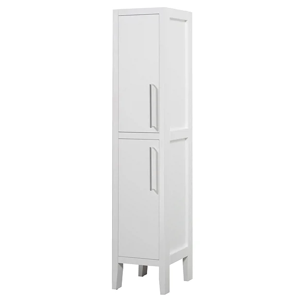 Montrose White Tall Storage Unit With Chrome Handles 4 Montrose White Tall Storage Unit With Chrome Handles - Image 2