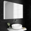 Toreno 3-Door Mirror Cabinet (Minimalist White - 900mm Wide) -Modern Bathroom Shop mv055 d1