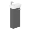 Britton MyHome Cloakroom Floor Standing Vanity Unit - Grey -Modern Bathroom Shop my45fsg l
