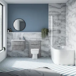 Monza Concrete Effect 500mm Wide WC Unit (Depth 200mm) -Modern Bathroom Shop mz5wccn d2