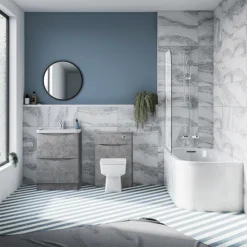 Monza Concrete Effect 500mm Wide Floor Standing Vanity Unit 7 Monza Concrete Effect 500mm Wide Floor Standing Vanity Unit -Modern Bathroom Shop mz6cnfs1 d2