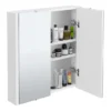 Monza White Minimalist Mirror Cabinet With 2 Doors W617 X D110mm -Modern Bathroom Shop mza052d1
