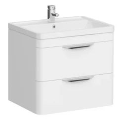 Monza Gloss White Wall Hung Sink Vanity Unit + Square Toilet Package -Modern Bathroom Shop mzwhtwhvtp d1