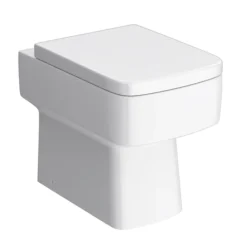 Monza Gloss White Wall Hung Sink Vanity Unit + Square Toilet Package -Modern Bathroom Shop mzwhtwhvtp d4