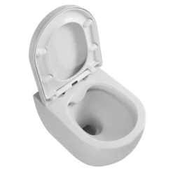 Nova Rimless Round Back To Wall Pan With Soft Close Seat -Modern Bathroom Shop nvbtw01 d1