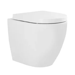Nova Rimless Round Back To Wall Pan With Soft Close Seat -Modern Bathroom Shop nvbtw01 detail00