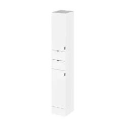 Hudson Reed 300x355mm Tall White Gloss Full Depth Tower Unit -Modern Bathroom Shop off162l