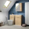 Hudson Reed 600x255mm Natural Oak Compact Vanity Unit -Modern Bathroom Shop off307 d2