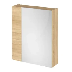 Hudson Reed 600mm Natural Oak 75/25 Mirror Unit -Modern Bathroom Shop off318 l
