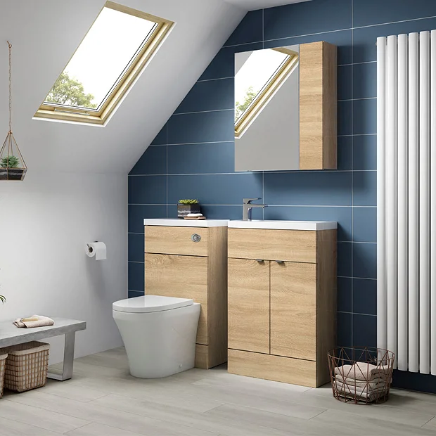 Hudson Reed 600x255mm Natural Oak Compact WC Unit 3 Hudson Reed 600x255mm Natural Oak Compact WC Unit